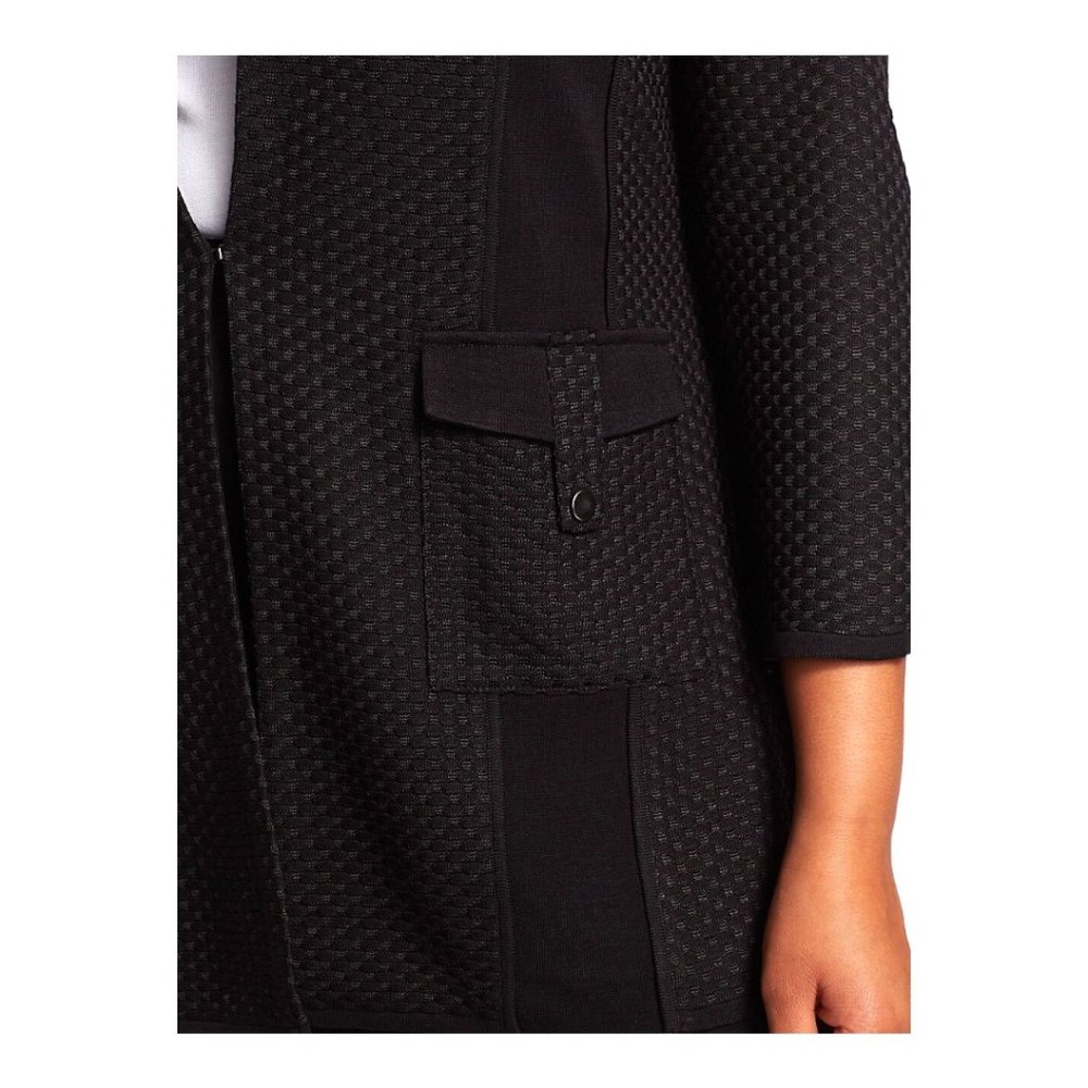 SALE ‼️ Misook Mixed Texture Panel Knit Jacket Black Womens NWOT RTL $388 - Picture 14 of 14